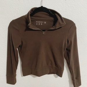 Abercrombie kids brown zip up sweater shirt